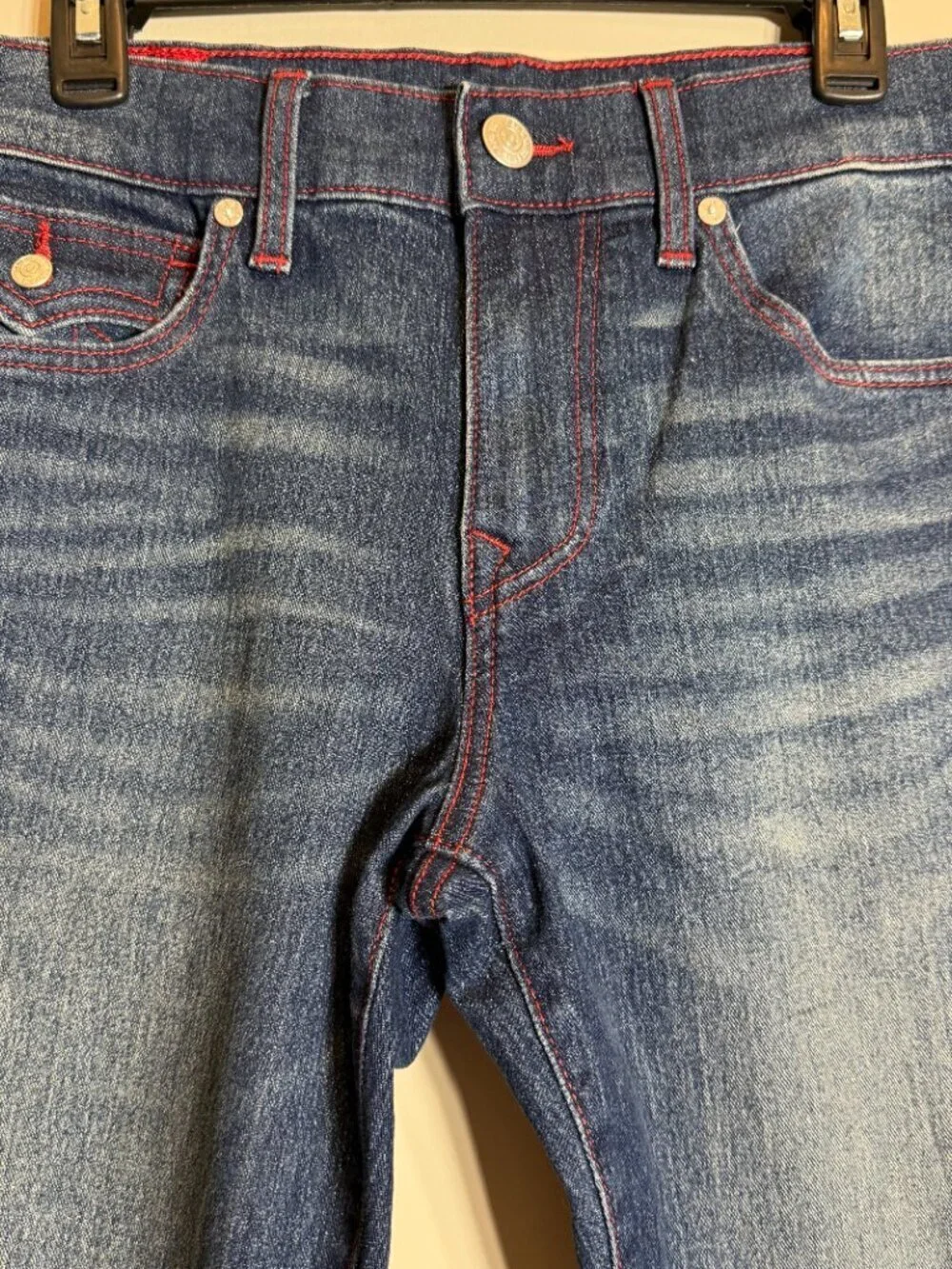 True Religion Ricky Flap Relaxed Straight Denim Jeans Men's 31 Medium Wash NWT